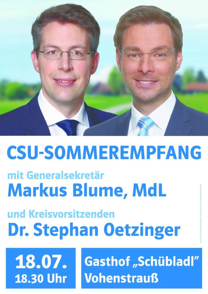 Dr. Stephan Oetzinger und CSU Generalsekretär Markus Blume